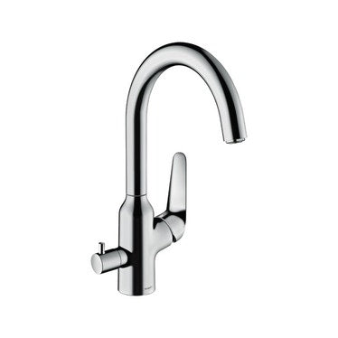 Hansgrohe Küchen-Einhebelmischer 220, Absperrventil, 1 Strahl, Chrom-Finish M42 71803000