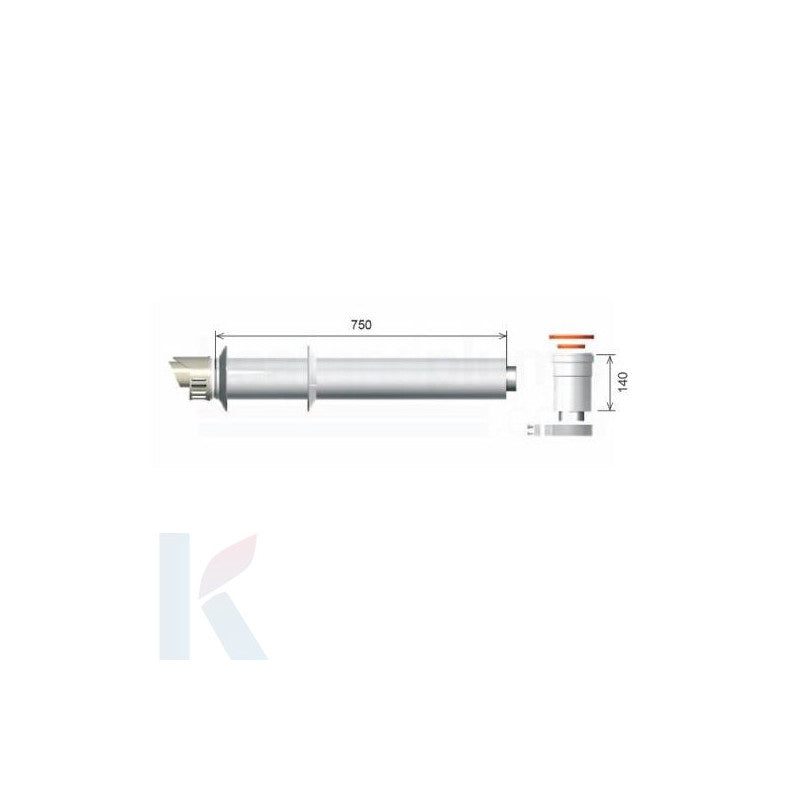 Solarics Ariston 3318074 – Rauchauslass Heizleitung Koaxialer Auslasssatz D60/100 Vertikale AUSLASSLEITUNG