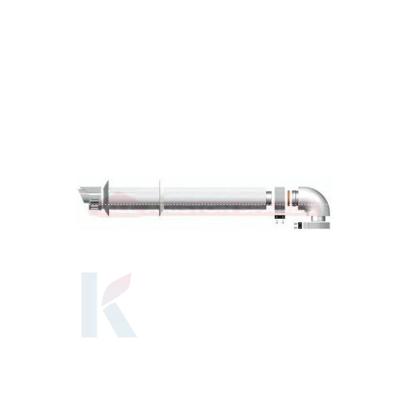 Solarics Ariston 3318090 – Rauchabzug-Heizleitung Koaxial-Auslass-KIT D80/125 L1.000 LEITUNG