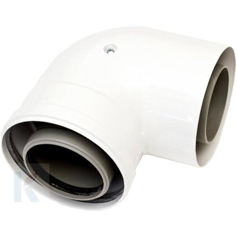Solarics Ariston 3318091 – Rauchauslass Heizleitung Koaxialkurve D80/125 M/H 90º LEITUNG