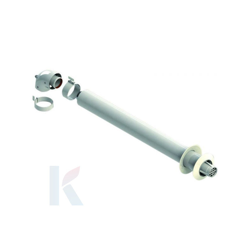 Solarics Ariston 3319163 – Rauchauslass Heizleitung Koaxialauslass-KIT D60/100 Horisierter AUSLASS. Grauer Kond