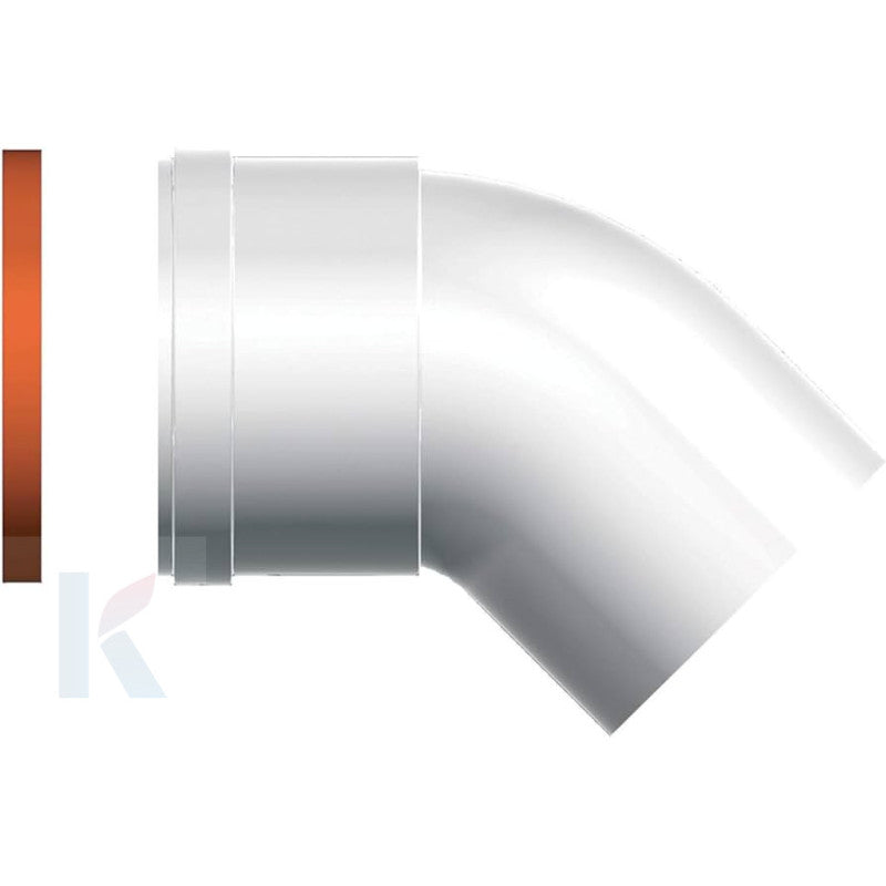 Solarics Ariston 3318085 – Rauchauslass Heizleitungskurve D80 M/H 45º LEITUNG. (2 Stück)