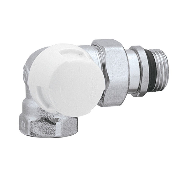 Caleffi Rücklaufverschraubung Doppelwinkel, Ausführung links für 3/8" Stahlrohr 225362