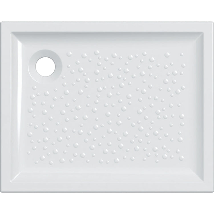 Geberit Rechteckige Duschwanne L. 100 T. 80 cm, Weiß, glänzende Oberfläche BASTIA 00728200000001