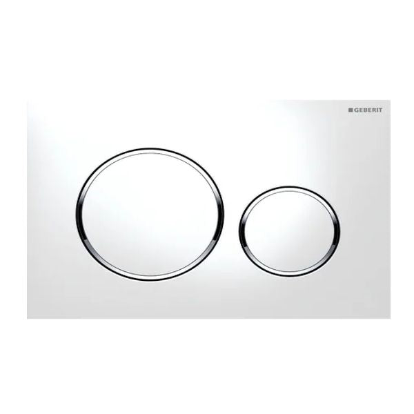Geberit Steuerplatte SIGMA20 weiß, Ringe verchromt 115882KJ1