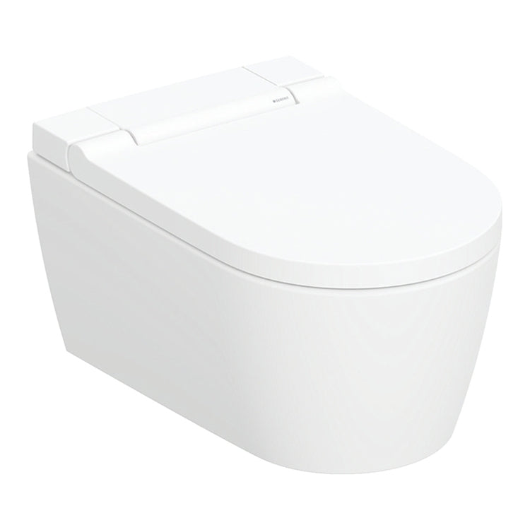 Geberit Wand-WC, ohne Rand, mit TurboFlush-Technologie, komplett mit Sitz mit Bidet-Funktion und Soft-Close-Abdeckung, Weiß matt, Weiß matt AQUACLEAN SELA 146.220.JT.1