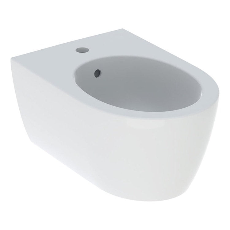 Geberit Wandhängendes Bidet, mit Armaturenloch und Überlauf, mit verdeckter Befestigung, Weiß, glänzende Oberfläche ICON 501.898.00.1