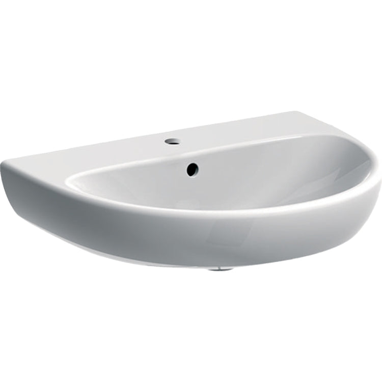 Geberit Waschbecken L. 60 cm, mit Wasserhahnloch und Überlauf, Weiß, glänzende Oberfläche SELNOVA 500.305.01.7