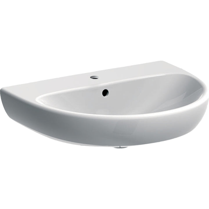 Geberit Waschbecken L. 60 cm, mit Wasserhahnloch und Überlauf, Weiß, glänzende Oberfläche SELNOVA 500.305.01.7