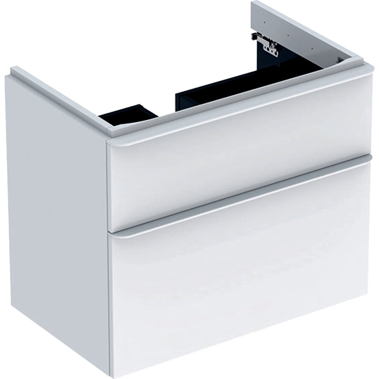 Geberit Hängender Waschtischunterschrank L. 75 cm, mit zwei Schubladen mit Soft-close, Weiß, glänzende Oberfläche SMYLE 500.353.00.1