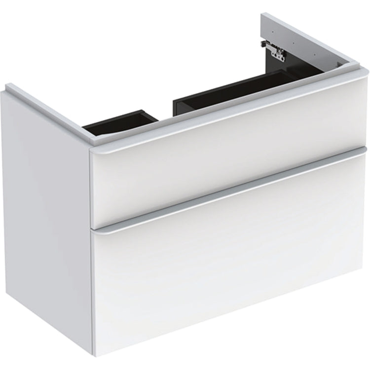 Geberit Hängender Waschtischunterschrank L. 90 cm, mit zwei Schubladen mit Soft-close, Weiß, glänzende Oberfläche SMYLE 500.354.00.1