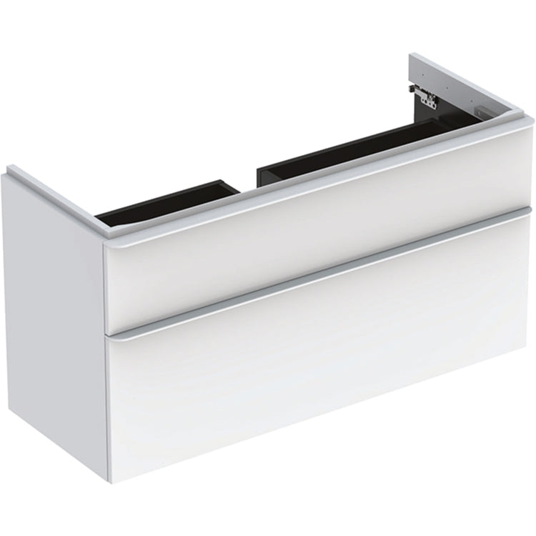 Geberit Hängender Waschtischunterschrank L. 120 cm, mit zwei Schubladen mit Soft-close, Weiß, glänzende Oberfläche SMYLE 500.355.00.1
