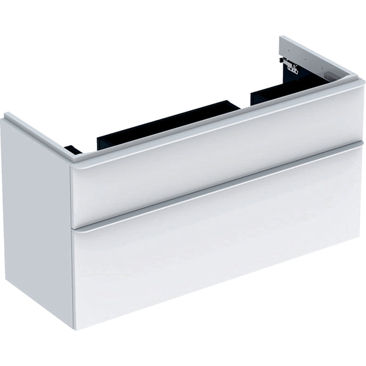 Geberit Hängender Waschtischunterschrank doppelt L. 120 cm, mit zwei Schubladen mit Soft-Close, Weiß, glänzende Ausführung SMYLE 500.356.00.1