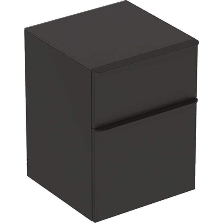 Geberit Seitenschrank L. 45 cm, mit zwei Schubladen mit Softclose, Lava matt SMYLE SQUARE 500.357.JK.1