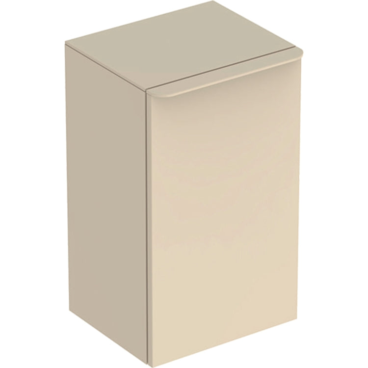 Geberit Seitenunterschrank H. 60 cm, mit einer dämpfend schließenden Tür, Öffnung links, Farbe Sandgrau, glänzende Oberfläche SMYLE SQUARE 500.360.JL.1