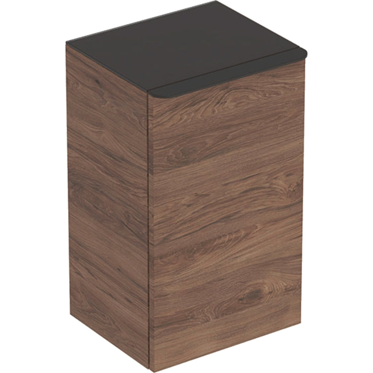 Geberit Seitlicher Unterschrank H. 60 cm, mit einer Dämpfungstür, links öffnend, amerikanische Nussbaum-Finish SMYLE SQUARE 500.360.JR.1