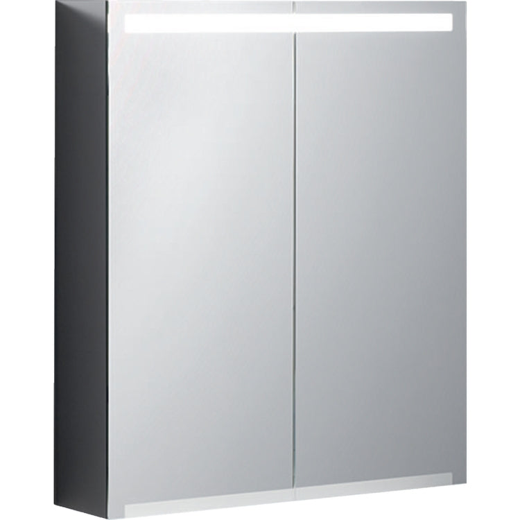 Geberit Spiegelschrank L. 60 cm, mit Korpus und zwei Türen, ausgestattet mit inneren und äußeren Spiegeln und LED-Beleuchtung OPTION 500.582.00.1