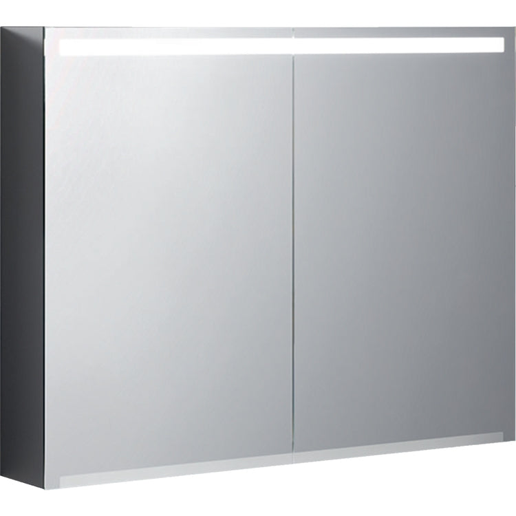Geberit Spiegelschrank L. 90 cm, mit Korpus und zwei Türen, ausgestattet mit inneren und äußeren Spiegeln und LED-Beleuchtung OPTION 500.583.00.1