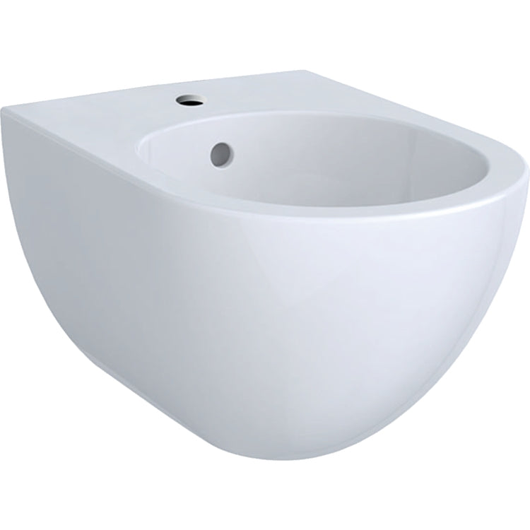 Geberit Wandhängendes Bidet mit Einzelöffnung, mit verdeckter Befestigung und Überlauf, Weiß, KeraTect-Oberfläche ACANTO 500.601.01.8