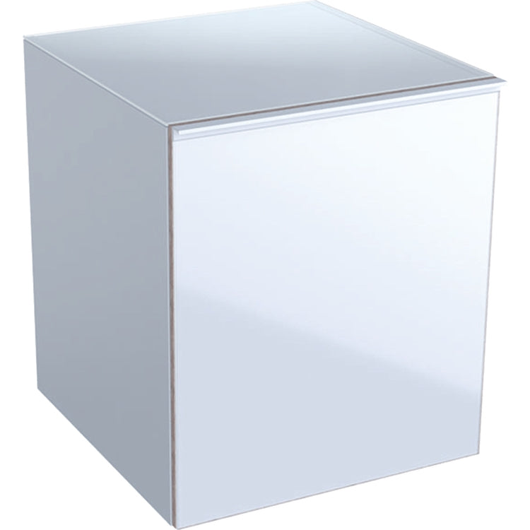 Geberit Hängeschrank L. 45 cm, mit innerer Schublade, Korpusfarbe Weiß matt, Schubladenfarbe Weiß glänzendes Glas ACANTO 503.010.01.2