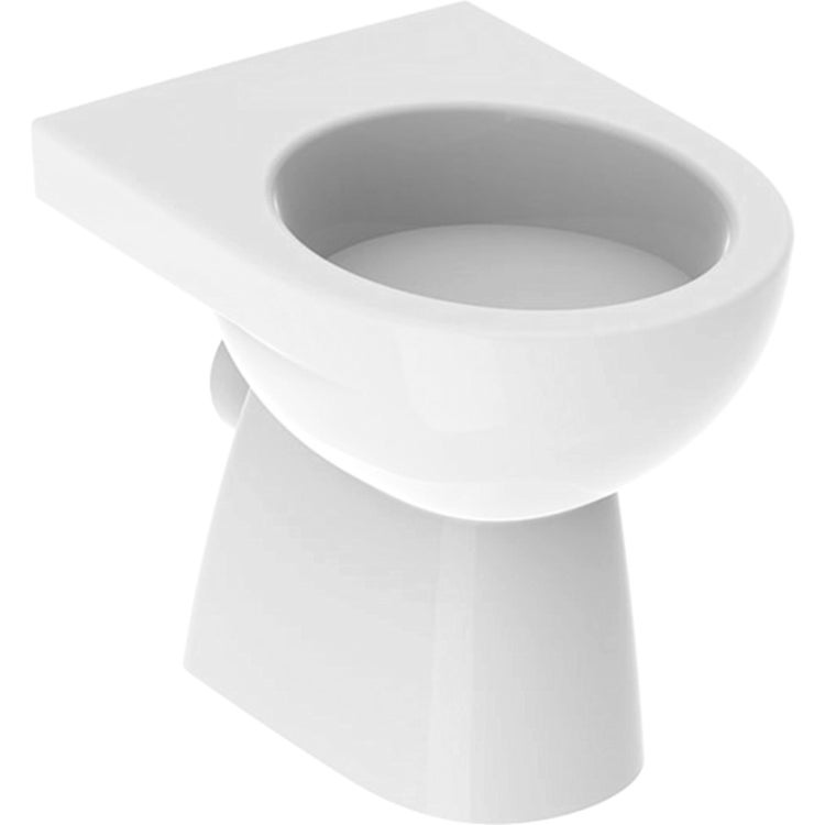 Geberit Stand-WC mit horizontalem Ablauf und verdeckter Befestigung, ohne Sitz, Weiß, glänzende Oberfläche SELNOVA 500.955.00.7