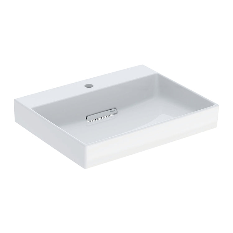 Geberit Rechteckiges Waschbecken L. 60 cm, mit Loch für Armatur, ohne Überlauf, Weiß, KeraTect Oberfläche ONE 505.034.00.1