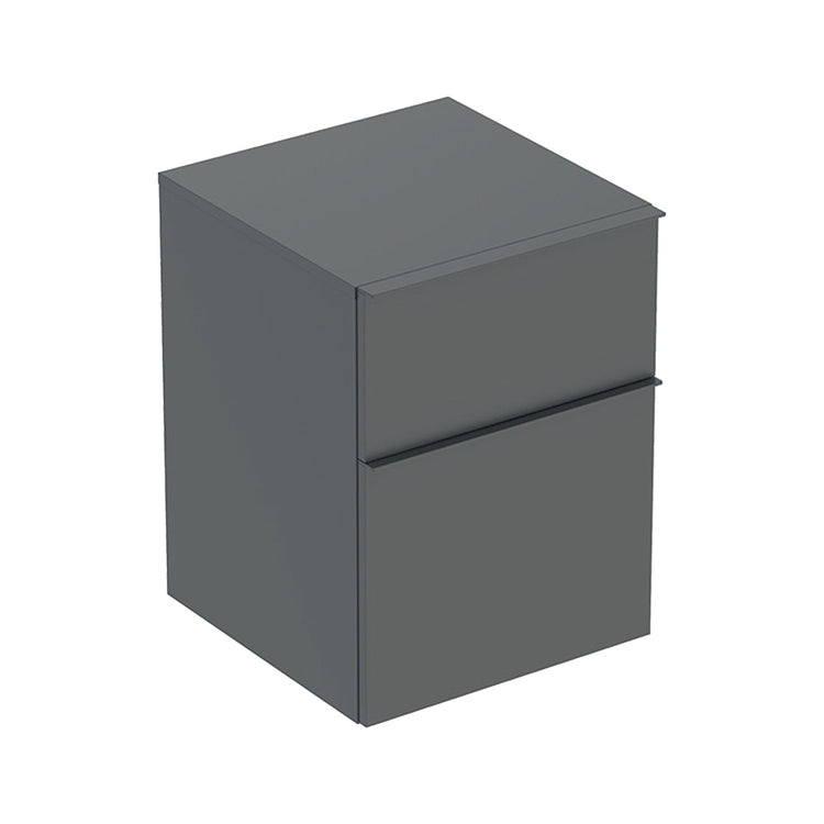 Geberit Seitlicher mobiler Unterschrank L. 45 cm, mit zwei Schubladen, Griff und Schrank in Lava-Farbe, mattes Finish ICON 502.315.JK.1