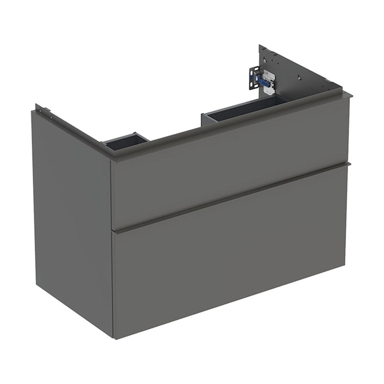 Geberit Hängender Waschtischunterschrank L. 90 cm, mit zwei Schubladen, Griff in Lava-Farbe, matte Oberfläche, Schrank in Lava-Farbe, matte Oberfläche ICON 502.305.JK.1