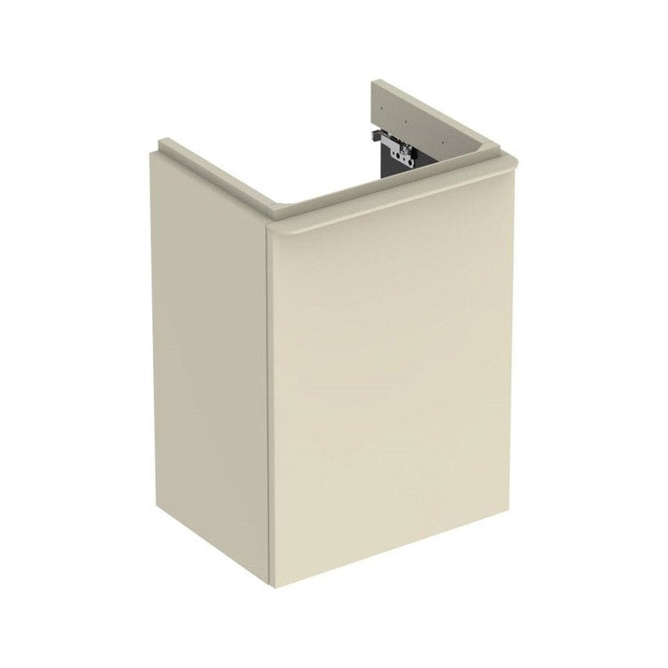 Geberit Hängender Unterschrank L. 45 cm, mit Tür rechts öffnend und gedämpftem Schließen, Farbe Sandgrau, glänzende Oberfläche SMYLE 500.350.JL.1