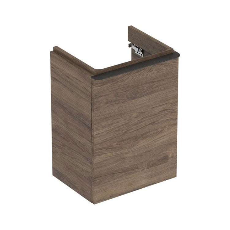 Geberit Hängender Unterschrank L. 45 cm, mit Tür rechts anschlagend und Dämpfungsschließung, amerikanische Nussbaumoberfläche SMYLE 500.350.JR.1
