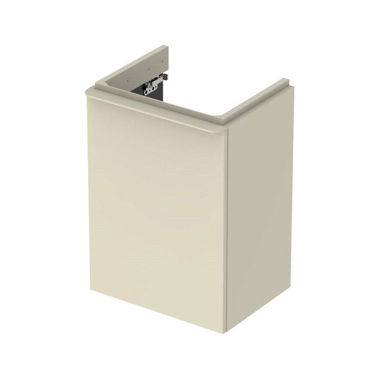 Geberit Hängender Unterschrank L. 45 cm, mit Tür links öffnend und gedämpftem Schließen, Farbe Sandgrau, glänzende Oberfläche SMYLE 500.351.JL.1