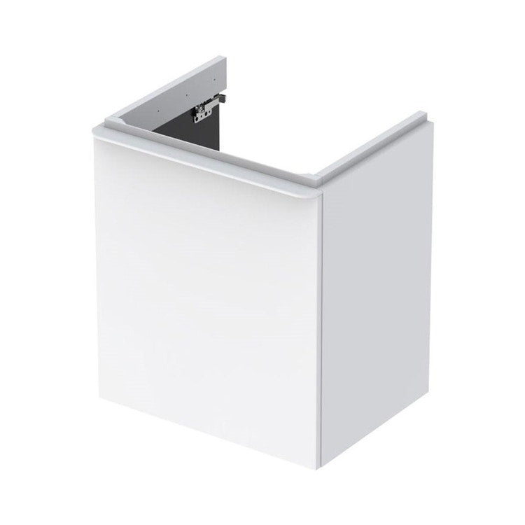 Geberit Hängender Unterschrank L. 55 cm, mit Tür links öffnend push-pull und gedämpfter Schließung, Weiß, glänzende Oberfläche SMYLE 500.366.00.1