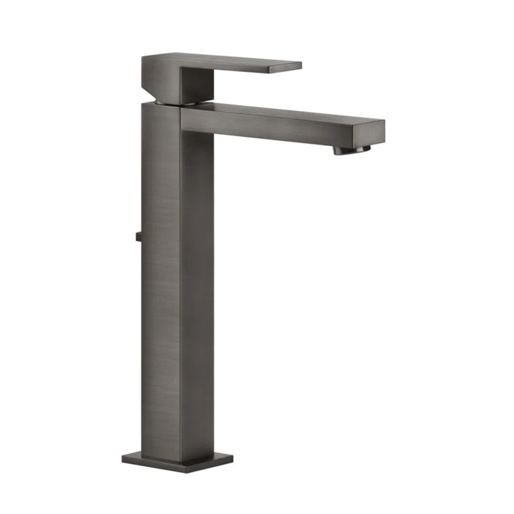 Gessi Waschbeckenmischer H. 30 cm, ohne Abfluss, mit Anschlussflexschläuchen, Oberfläche Black Metal Brushed PVD RETTANGOLO 11922#707