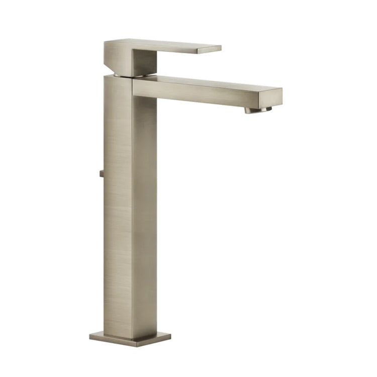 Gessi Waschbeckenmischer H. 30 cm, ohne Ablauf, mit Anschlussflexschläuchen, Finox-Finish RETTANGOLO 11922#149