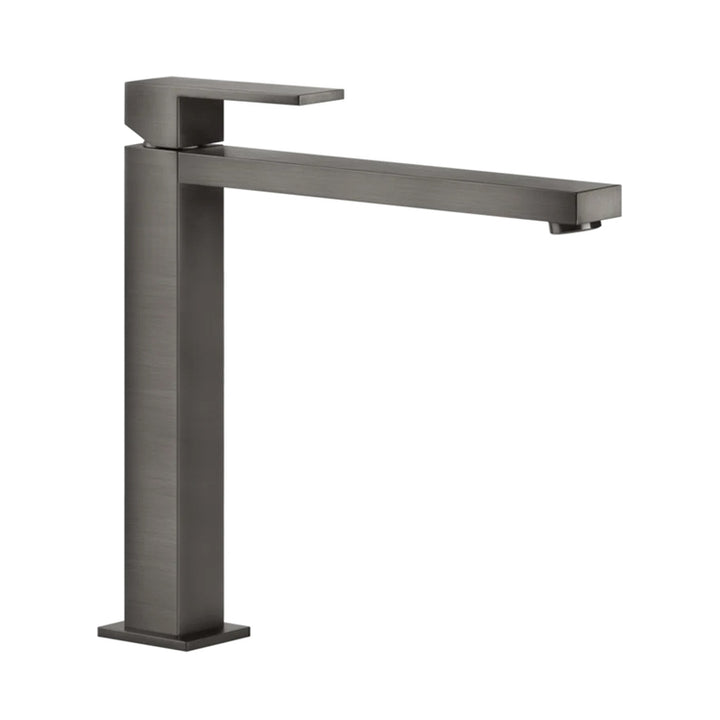 Gessi Waschbeckenmischer H. 30 cm, ohne Abfluss, mit Anschlussflexschläuchen, Oberfläche Black Metal Brushed PVD RETTANGOLO 11924#707