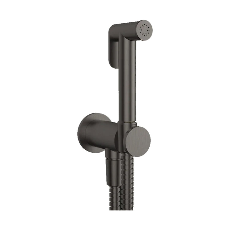 Gessi Duschkopf mit Wandabsperrung, zur Kombination mit Einhebelmischer, Oberfläche Black Metal Brushed PVD SHOWER 14331#707