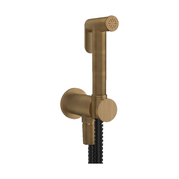 Gessi Handbrause mit Wandabsperrung, passend zum Mischer, Oberfläche Antique Brass SHOWER 14331#713