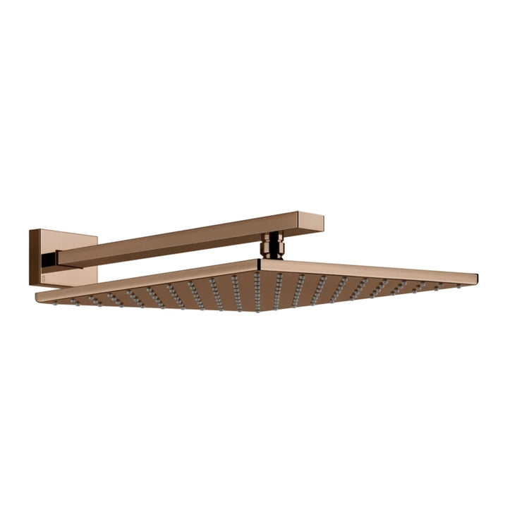 Gessi Quadratischer Duschkopf 30cm kalkabweisend, an der Wand verstellbar, Kupfer PVD Oberfläche SHOWER 15185#030