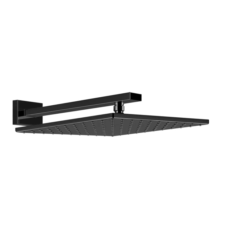 Gessi Quadratischer Duschkopf 30 cm kalkresistent, an der Wand verstellbar, Finish Black Metal PVD SHOWER 15185#706