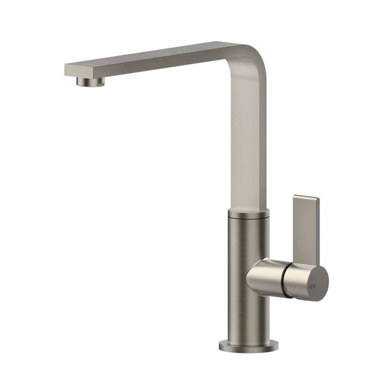 Gessi Mischbatterie H. 27 cm für Spüle, Einhebel, mit schwenkbarer Auslauf, Finox-Finish HELIUM 17015#149