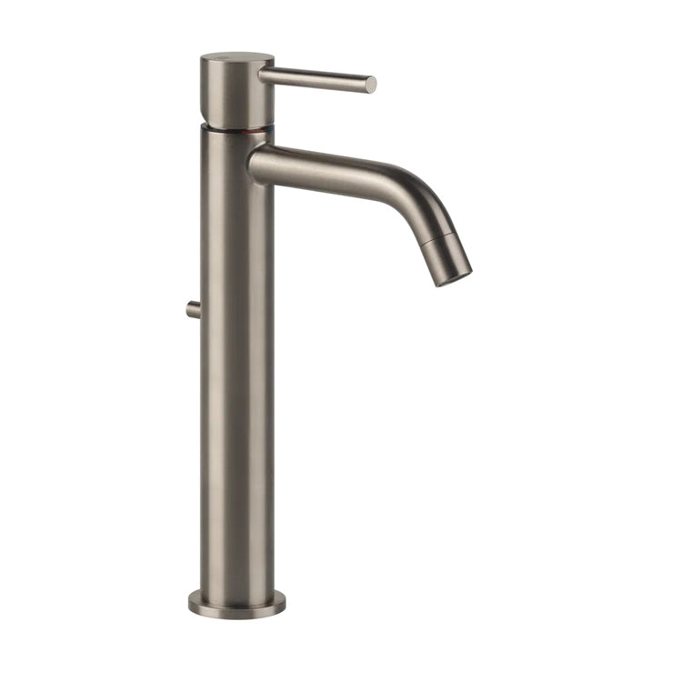 Gessi Waschtischarmatur H. 30 cm, mit Ablauf und Anschlussflexschläuchen, Oberfläche finox gebürstetes Nickel TORTONA 18603#149