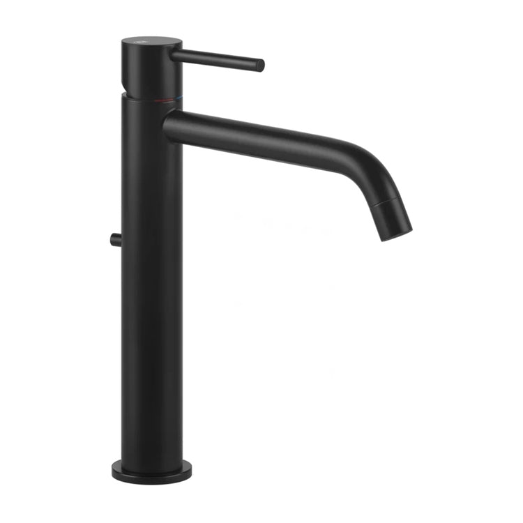 Gessi Waschtischarmatur T. 25 cm, mit Ablauf und Anschlussflexschläuchen, Farbe schwarz matt TORTONA 18605#299