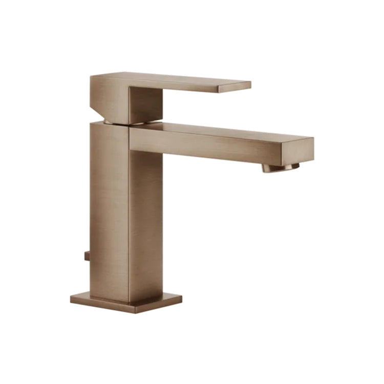 Gessi Waschtischmischer H. 15 cm, mit Ablauf und Anschlussflexschläuchen, Oberfläche Copper Brushed PVD RETTANGOLO 20001#708