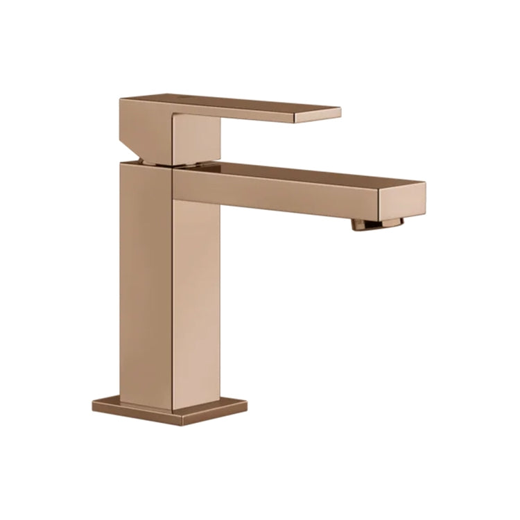 Gessi Waschtischmischer H. 15 cm, ohne Ablauf, mit Anschlussflexschläuchen, Kupfer PVD Finish RETTANGOLO 20002#030