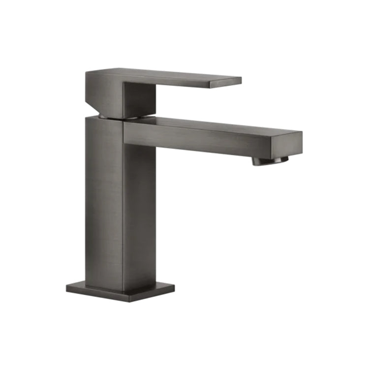 Gessi Waschbeckenmischer H. 15 cm, ohne Abfluss, mit Anschlussflexschläuchen, Oberfläche Black Metal Brushed PVD RETTANGOLO 20002#707