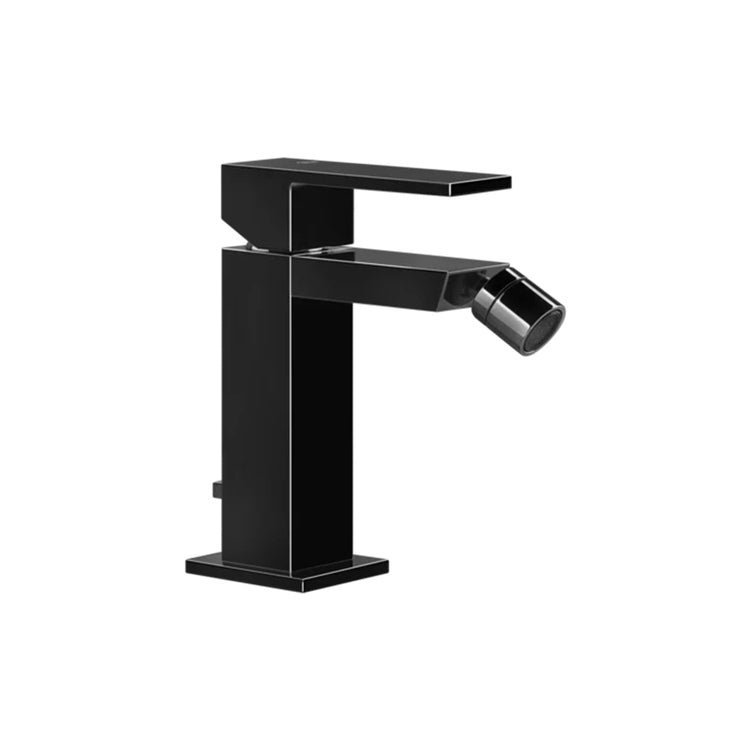 Gessi Bidetmischer H. 15 cm, mit Ablauf und Anschlussflexschläuchen, Oberfläche Black Metal PVD RETTANGOLO 20007#706