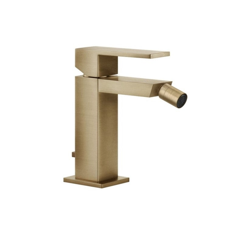 Gessi Bidetmischer H. 15 cm, mit Ablauf und Anschlussflexible, Warm Bronze gebürstet PVD RETTANGOLO 20007#726
