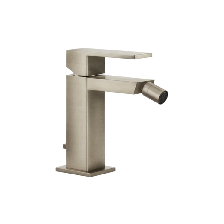 Gessi Bidetmischer H. 15 cm, mit Ablauf und Anschlussflexschläuchen, Oberfläche Finox RETTANGOLO 20007#149