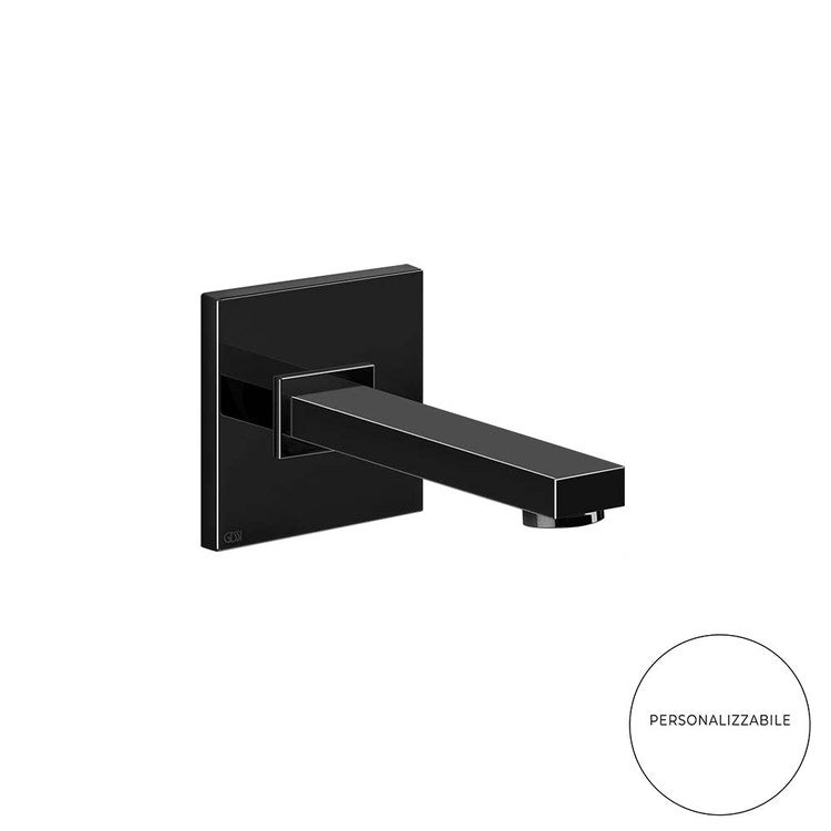 Gessi Rechteck Wandöffnung, kundenspezifische Mundlänge, PVD-Black-Metal-Finish RETTANGOLO 20118#706