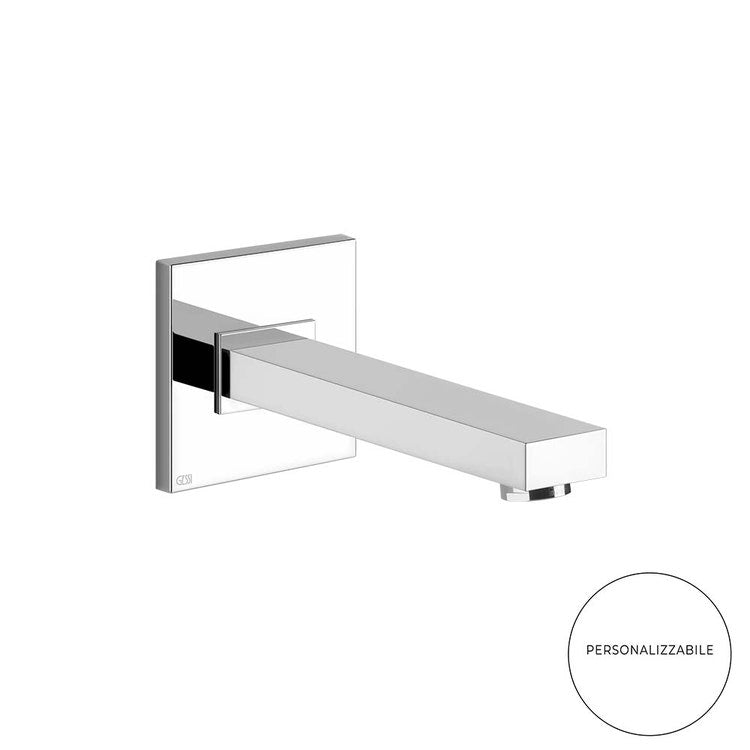 Gessi Rechteckig Wandbecken, Beckenauslass an der Wand, anpassbare Auslasslänge, Chromoberfläche RETTANGOLO 20121#031